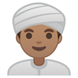 戴头巾的男士:中等肤色emoji素材一 160x160像素