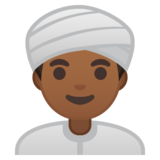 戴头巾的男人:中等深色肤色emoji素材一 160x160像素