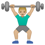 男子举重:中浅肤色emoji素材一 160x160像素