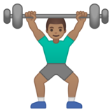 男子举重:中等肤色emoji素材一 160x160像素