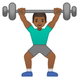 举重:中等深色肤色emoji素材一 160x160像素