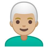 男士:中浅肤色,白发emoji素材一 160x160像素