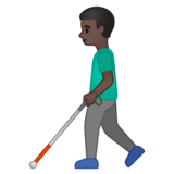 拿拐杖的男人:深色肤色emoji素材一 160x160像素