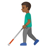 拿拐杖的男人:中黑肤色emoji素材一 160x160像素