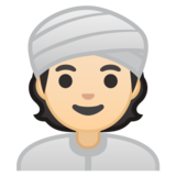 戴头巾者:浅肤色emoji素材一 160x160像素