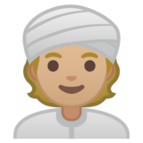 戴头巾者:中等浅肤色emoji素材一 160x160像素