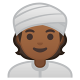 戴头巾的人:中等深色肤色emoji素材一 160x160像素