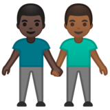 男士牵手:深色肤色,中深色肤色emoji素材一 160x160像素
