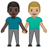 男士牵手:深色肤色,中浅肤色emoji素材一 160x160像素
