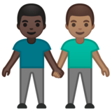男士牵手:深色肤色,中等肤色emoji素材一 160x160像素