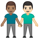 男士牵手:中等肤色,浅肤色emoji素材一 160x160像素