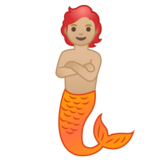 美人鱼:中浅肤色emoji素材一 160x160像素
