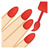 涂指甲油的手:浅肤色emoji素材一 160x160像素