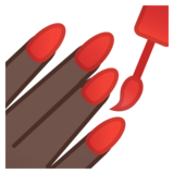 涂指甲油的手:深色肤色emoji素材一 160x160像素