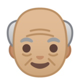 老人:中浅肤色emoji素材一 160x160像素