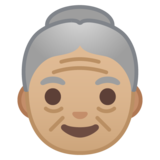 老妇人:中浅肤色emoji素材一 160x160像素