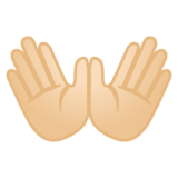 张开双手:浅肤色emoji素材一 160x160像素