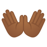 双手张开:中等深色肤色emoji素材一 160x160像素