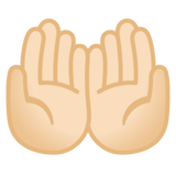 手掌向上:浅肤色emoji素材一 160x160像素