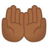 掌心向上:中黑肤色emoji素材一 160x160像素