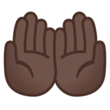 手掌向上:深色肤色emoji素材一 160x160像素