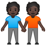 手牵手:深色肤色emoji素材一 160x160像素