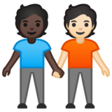 手牵手:深色肤色,浅色肤色emoji素材一 160x160像素
