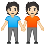 手牵手:浅肤色emoji素材一 160x160像素