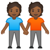 手牵手:中深色肤色emoji素材一 160x160像素