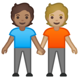 手牵手:中等肤色,中等肤色emoji素材一 160x160像素