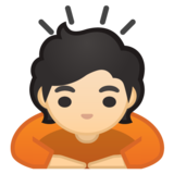 鞠躬:浅肤色emoji素材一 160x160像素