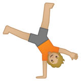 侧手翻的人:中浅肤色emoji素材一 160x160像素