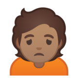 人皱眉:中等肤色emoji素材一 160x160像素