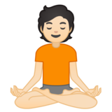 打坐的 人:浅肤色emoji素材一 160x160像素