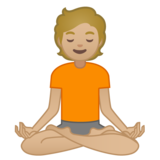 打坐的 人:中浅肤色emoji素材一 160x160像素