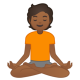 打坐的人:中黑肤色emoji素材一 160x160像素