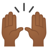 举手:中黑肤色emoji素材一 160x160像素