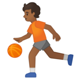 打球的人:中黑肤色emoji素材一 160x160像素