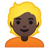 人物：深色肤色，金发emoji素材一 160x160像素