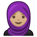 头巾女性:中浅肤色emoji素材一 160x160像素