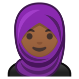 头巾女性:中深色肤色emoji素材一 160x160像素