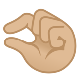 很短、捏住的手:中浅肤色emoji素材一 160x160像素