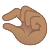 很短、捏住的手:中等肤色emoji素材一 160x160像素