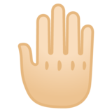 竖起来的手背:浅肤色emoji素材一 160x160像素