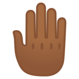 竖起来的手背:中黑肤色emoji素材一 160x160像素