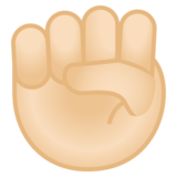 举起的拳头:浅肤色emoji素材一 160x160像素