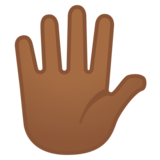 手指张开的手:中等深色肤色emoji素材一 160x160像素