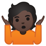 耸肩:深色肤色emoji素材一 160x160像素