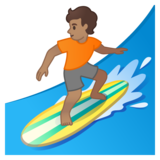 个人冲浪:中等肤色emoji素材一 160x160像素