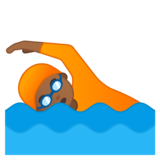 游泳者:中黑肤色emoji素材一 160x160像素